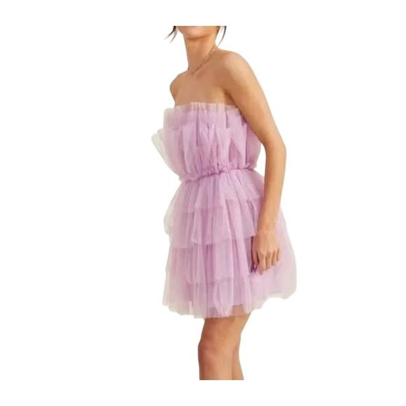 Elegant Lavender Tulle Dress - Picture 2 of 8